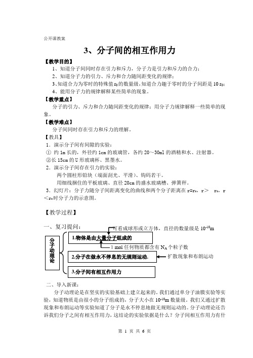 分子间的相互作用力