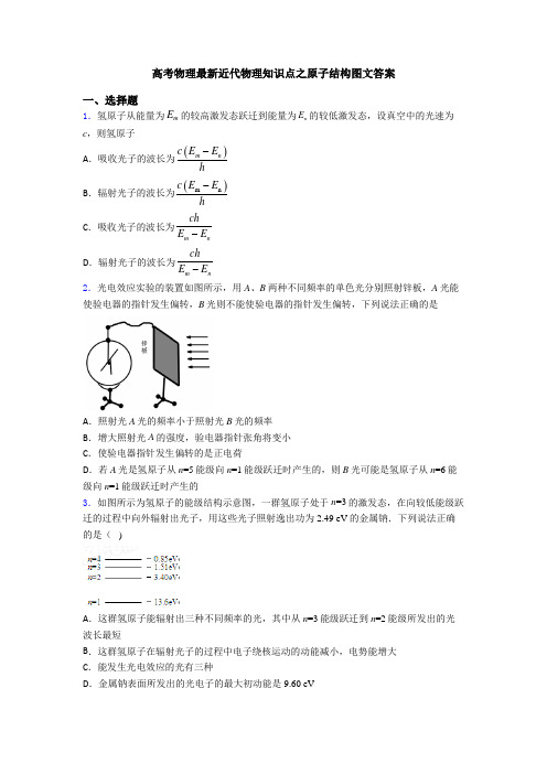 高考物理最新近代物理知识点之原子结构图文答案