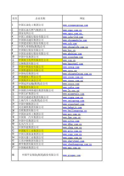 2009年中国企业500强