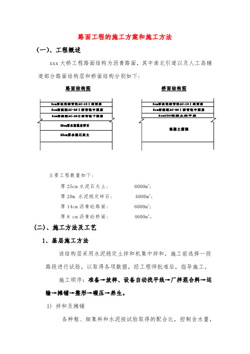 路面工程的施工方案和施工方法