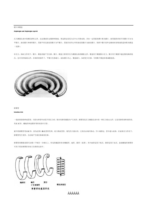 各种压力测量表计图例