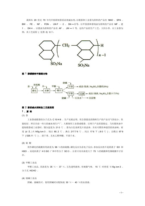 萘系高效减水剂制备工艺流程