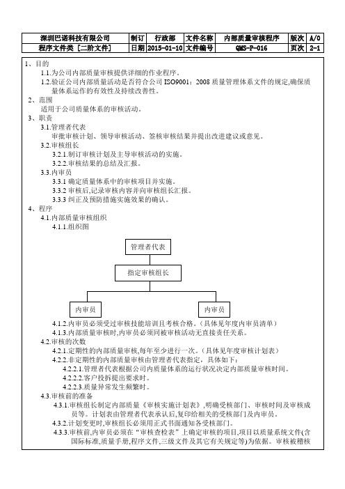 P16 内部质量审核程序