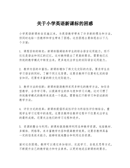 关于小学英语新课标的困惑