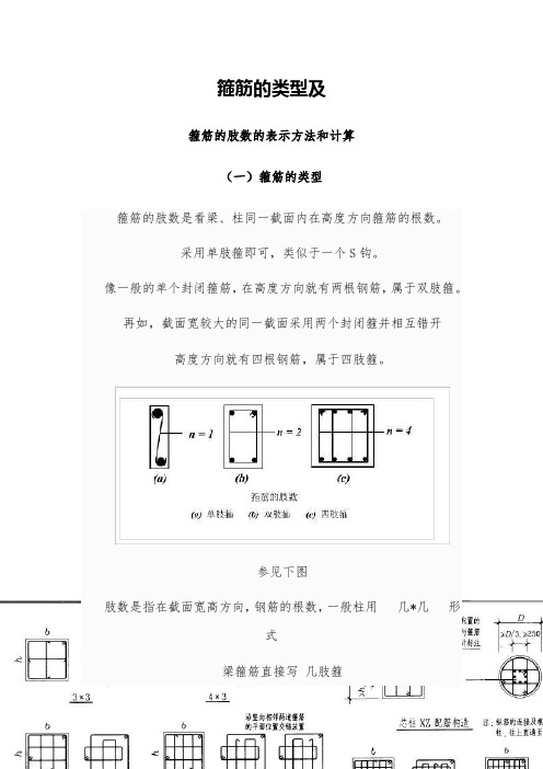 箍筋的类型及箍筋肢数的表示方法和计算