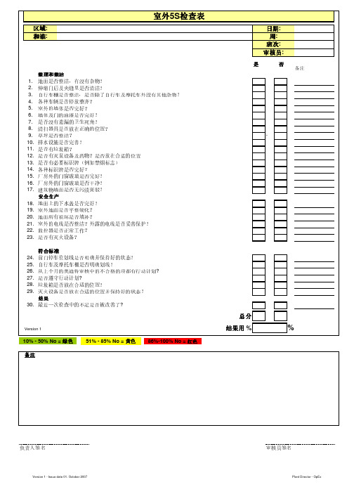 室外5S检查表中文版