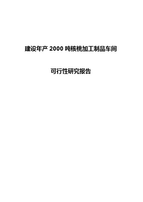 年产2000吨核桃加工制品车间可行性研究报告