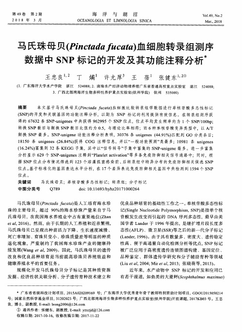 马氏珠母贝(Pinctada fucata)血细胞转录组测序数据中SNP标记的开发及其功能注释分析