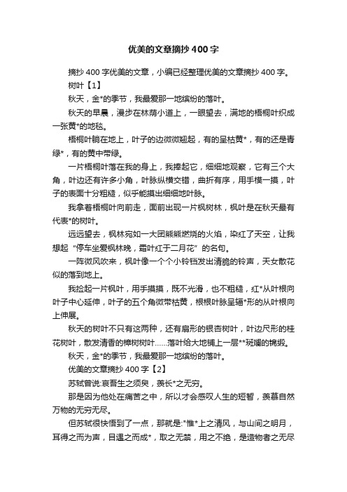 优美的文章摘抄400字