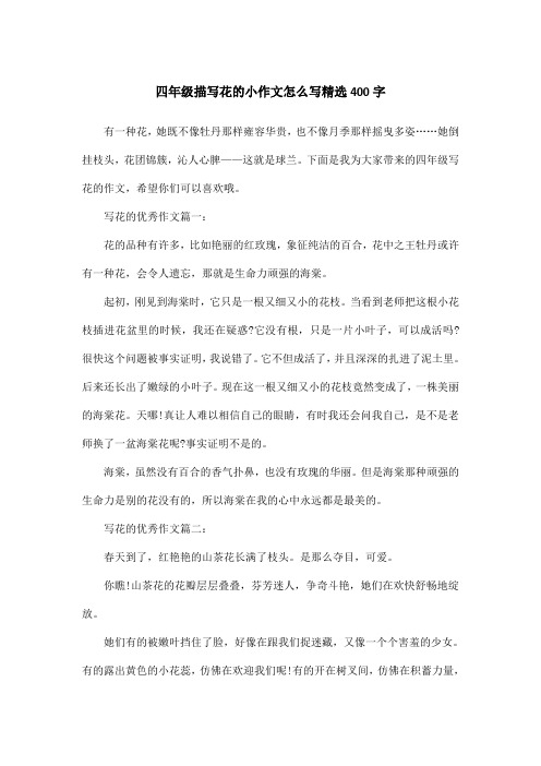 四年级描写花的小作文怎么写精选400字