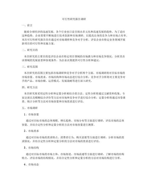 可行性研究报告调研