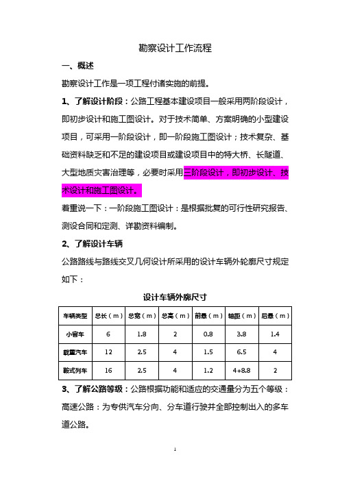 道路勘测设计工作流程