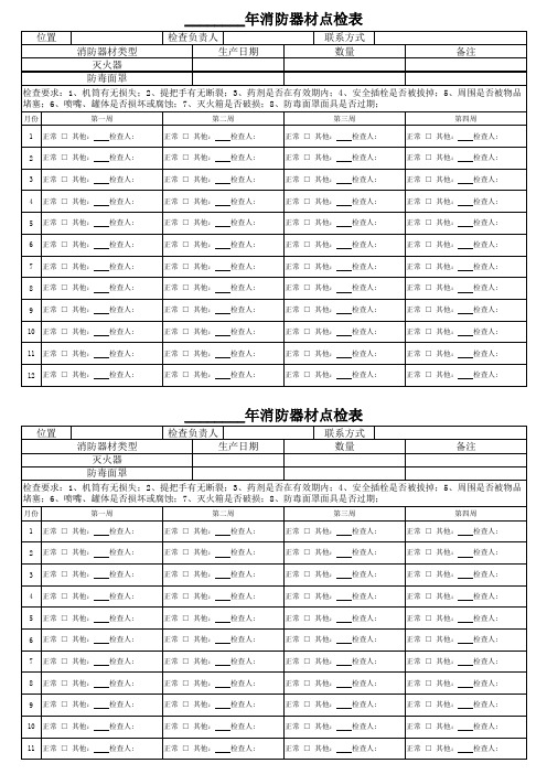 消防器材点检表