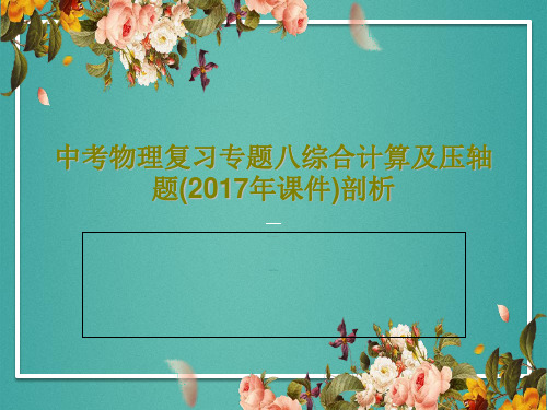 中考物理复习专题八综合计算及压轴题(2017年课件)剖析共46页PPT