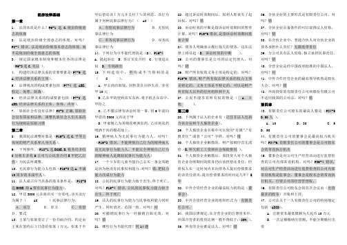 经济法律基础小抄