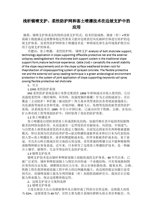 浅析锚喷支护、柔性防护网和客土喷播技术在边坡支护中的应用