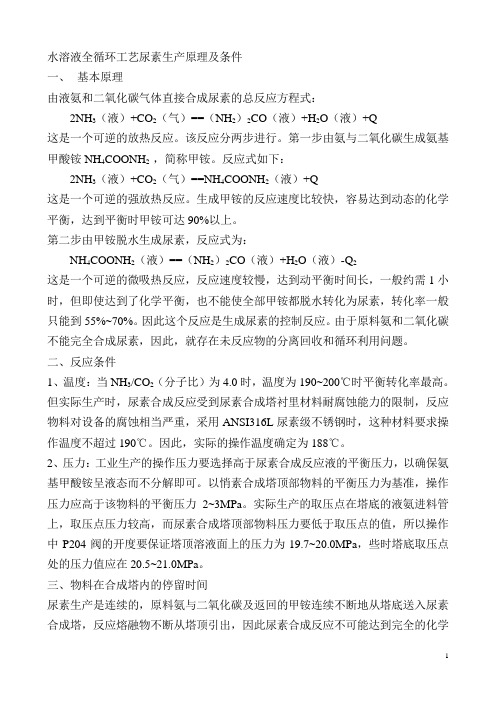 尿素生产原理及条件