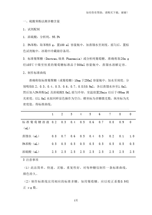 苯酚硫酸法测多糖含量