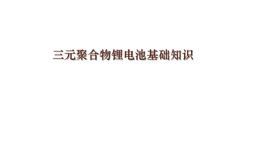 三元聚合物锂电池基础知识