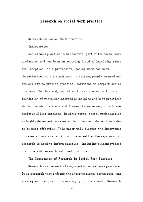 research on social work practice