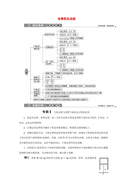 鲁科版高中物理选修3-3第4章气体本章优化总结学案