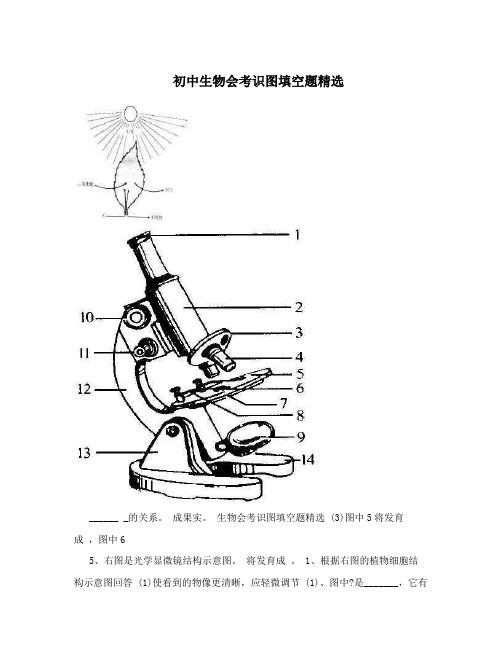 初中生物会考识图填空题精选