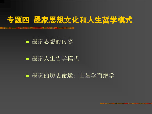 专题三 墨家思想文化和人生哲学共18页