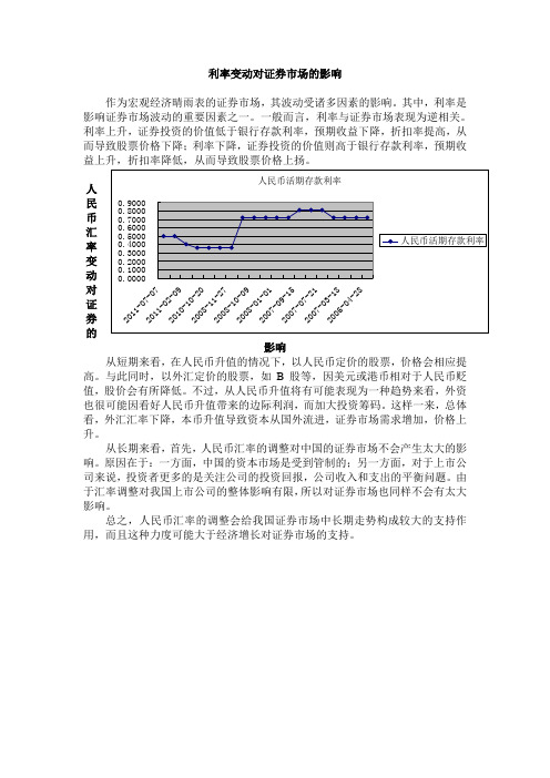 利率变动对证券市场的影响