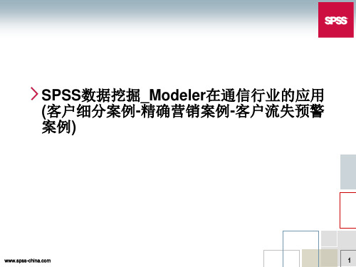 SPSS数据挖掘_Modeler在通信行业的应用(客户细分案例-精确营销案例-客户流失预警案例)