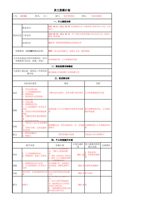 中广核员工发展计划