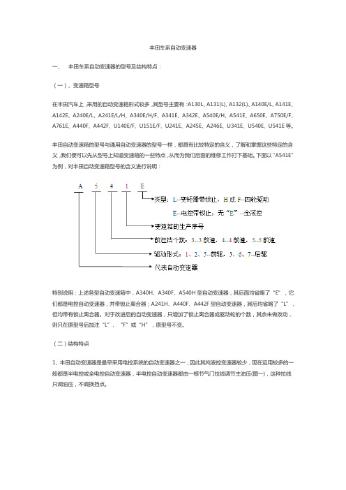 丰田车系自动变速器