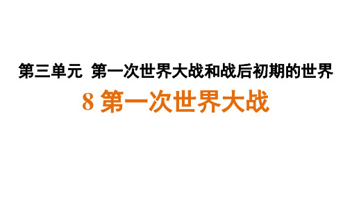 8 第一次世界大战 2024-2025学年统编版九年级历史下册