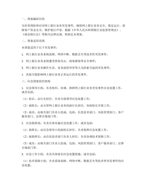 网上银行业务应急预案