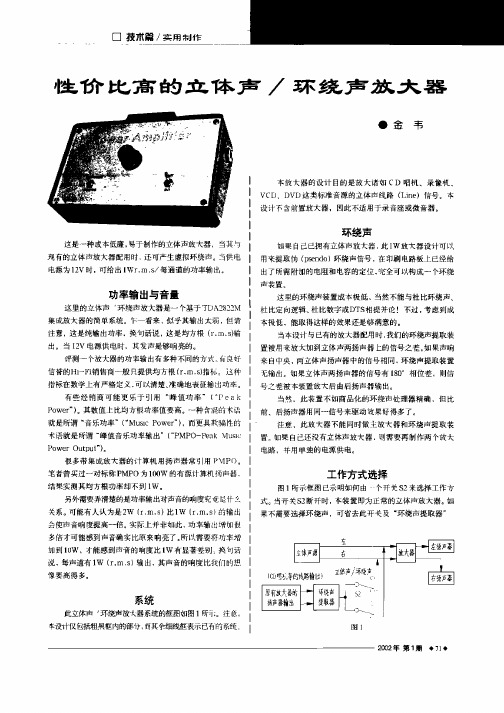 性价比高的立体声／环绕声放大器