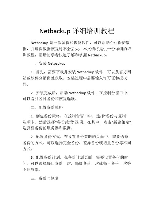 Netbackup详细培训教程