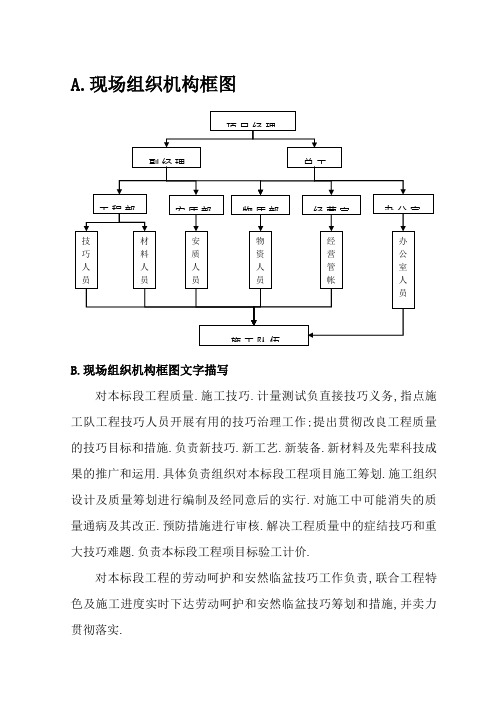 现场组织机构框图文字详述