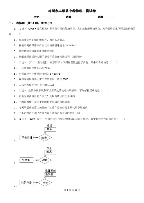 梅州市丰顺县中考物理二模试卷