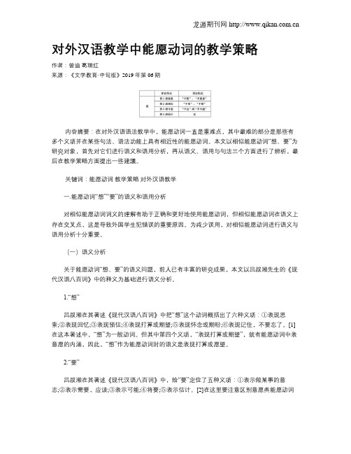 对外汉语教学中能愿动词的教学策略