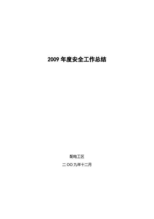 2009年度安全工作总结1