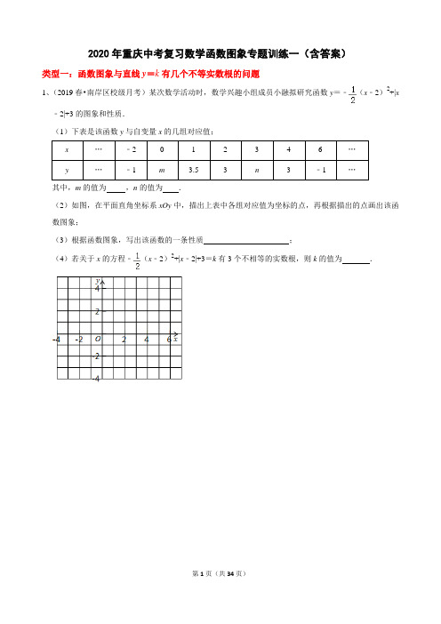 2020年重庆中考复习数学函数图象专题训练一(含答案)