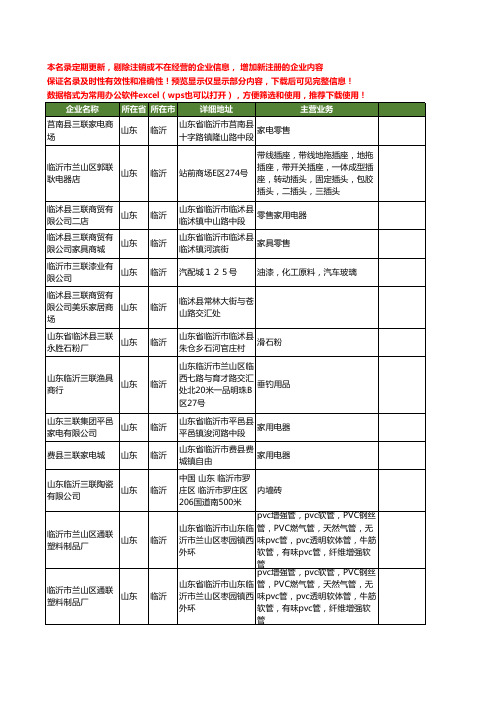 新版山东省临沂三联工商企业公司商家名录名单联系方式大全40家