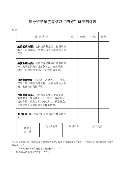 新建 科级干部测评