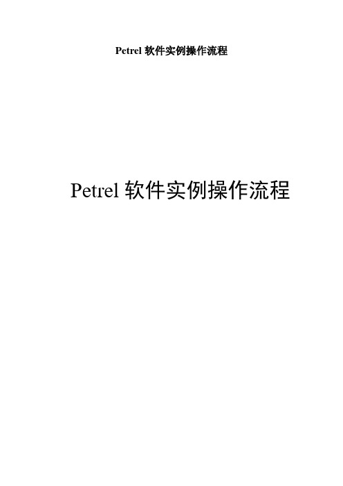 Petrel软件实例操作流程