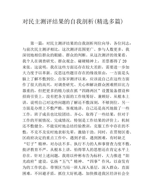 对民主测评结果的自我剖析(精选多篇)