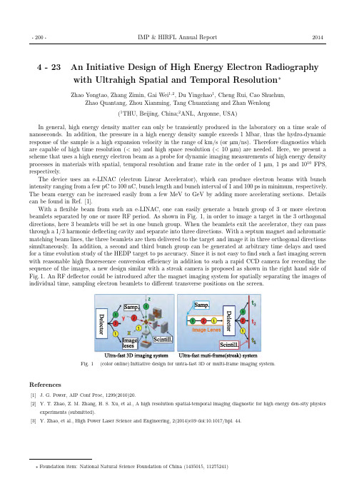 4-23 An Initiative Design of High Energy Electron Radiography with Ultrahigh Spatial and T