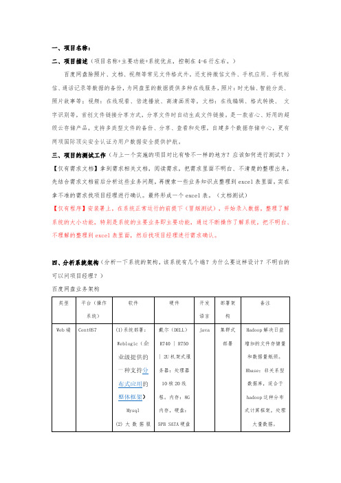 百度网盘项目实施记录-彭克加