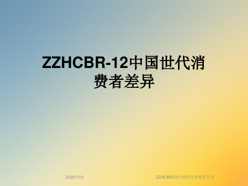 ZZHCBR12中国世代消费者差异