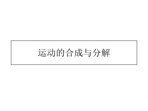 高中物理必修2   1.2 运动的合成与分解课件