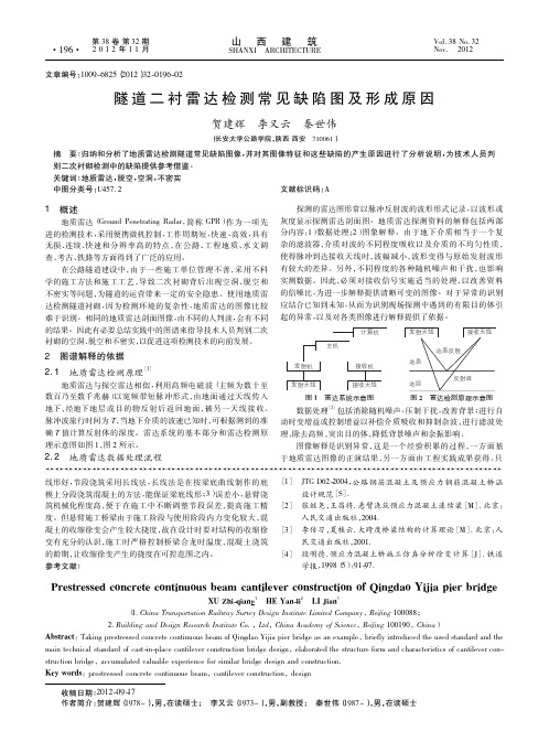 隧道二衬雷达检测常见缺陷图及形成原因