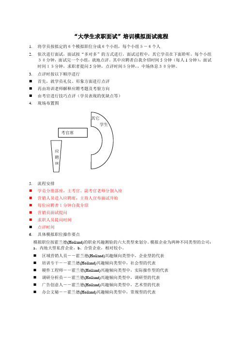 大学生求职与面试模拟招聘流程要点(DOC 6页)